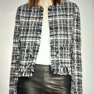 Truth & Pride Black and White Tweed Blazer, XS